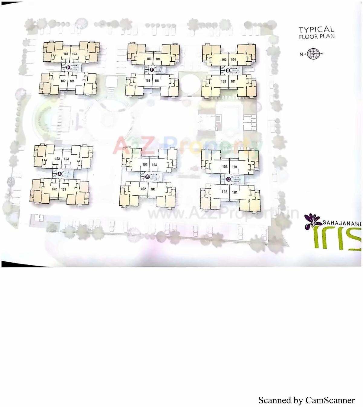 Layout of real estate project Sahjanand Iris located at Manjalpur, Vadodara, Gujarat