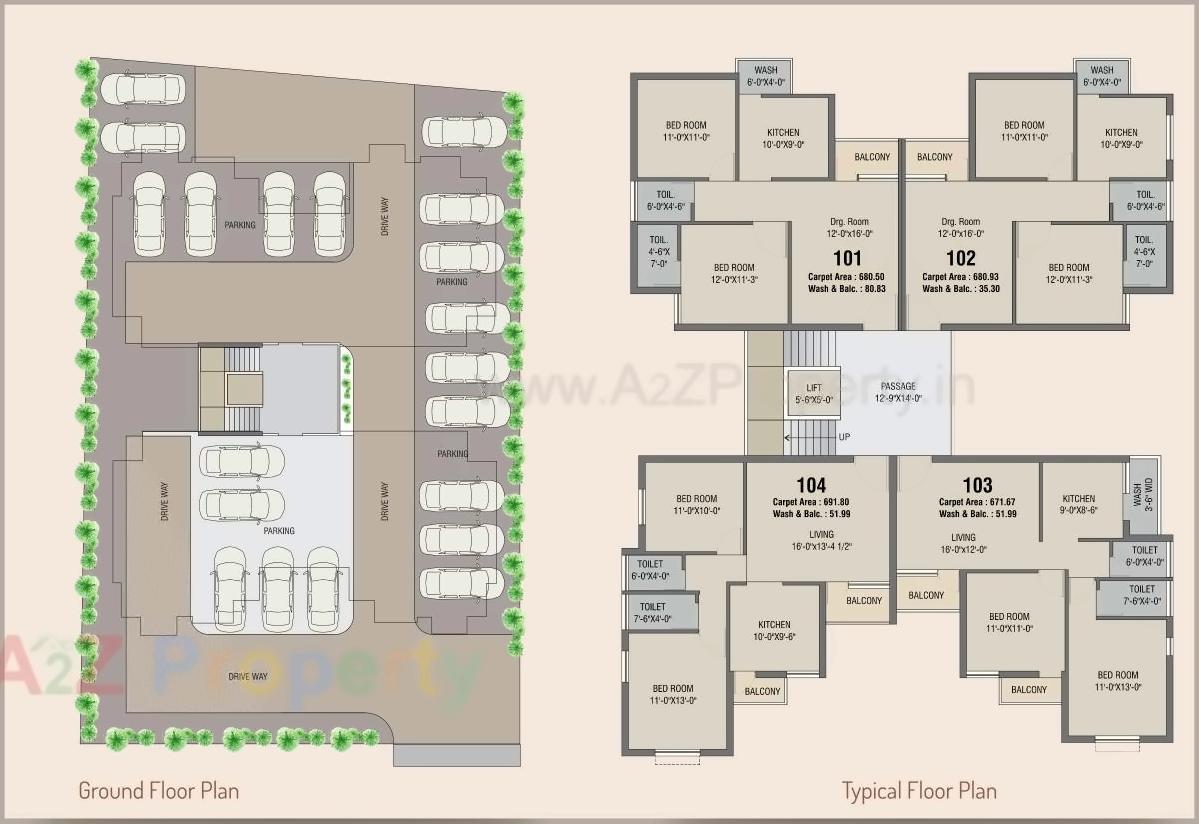 Layout of real estate project Sai Aastha Residency located at Vadodara, Vadodara, Gujarat
