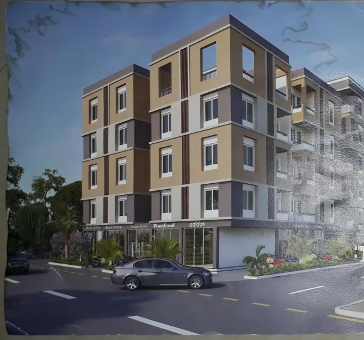 3D Elevation of real estate project Sai Charan located at Kasba, Vadodara, Gujarat