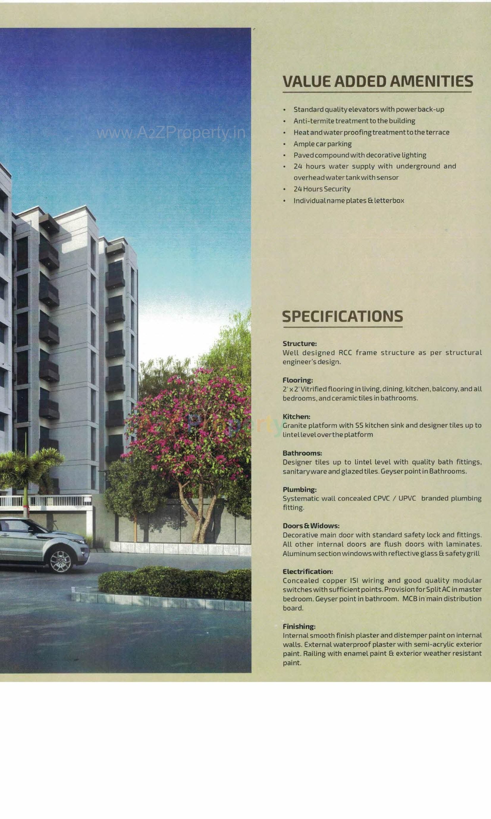 3D Elevation of real estate project Sai Sahaj Residency located at Atladra, Vadodara, Gujarat