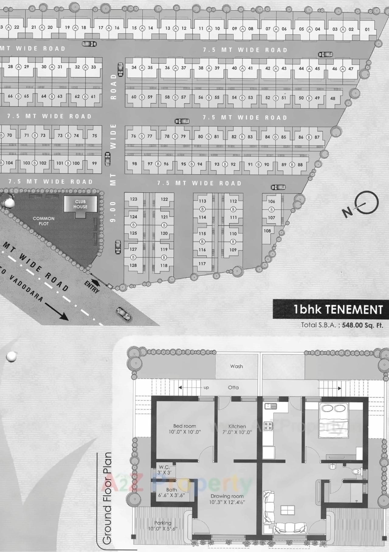 Layout of real estate project Sai Villa located at Jesangpura, Vadodara, Gujarat