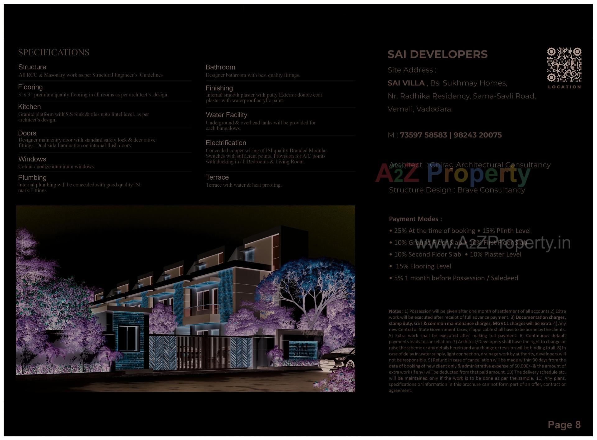  of real estate project Sai Villa located at Vemali, Vadodara, Gujarat