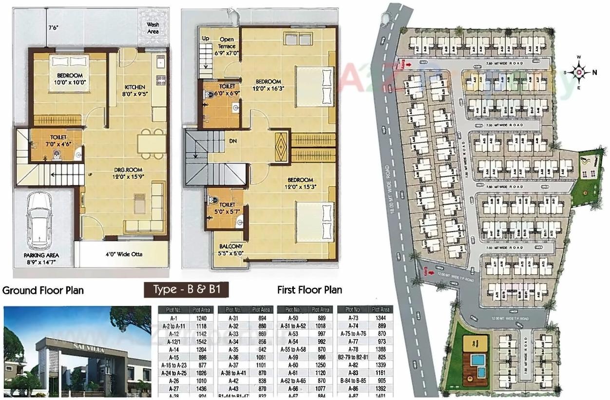 Layout of real estate project Sai Villa located at Tarsali, Vadodara, Gujarat