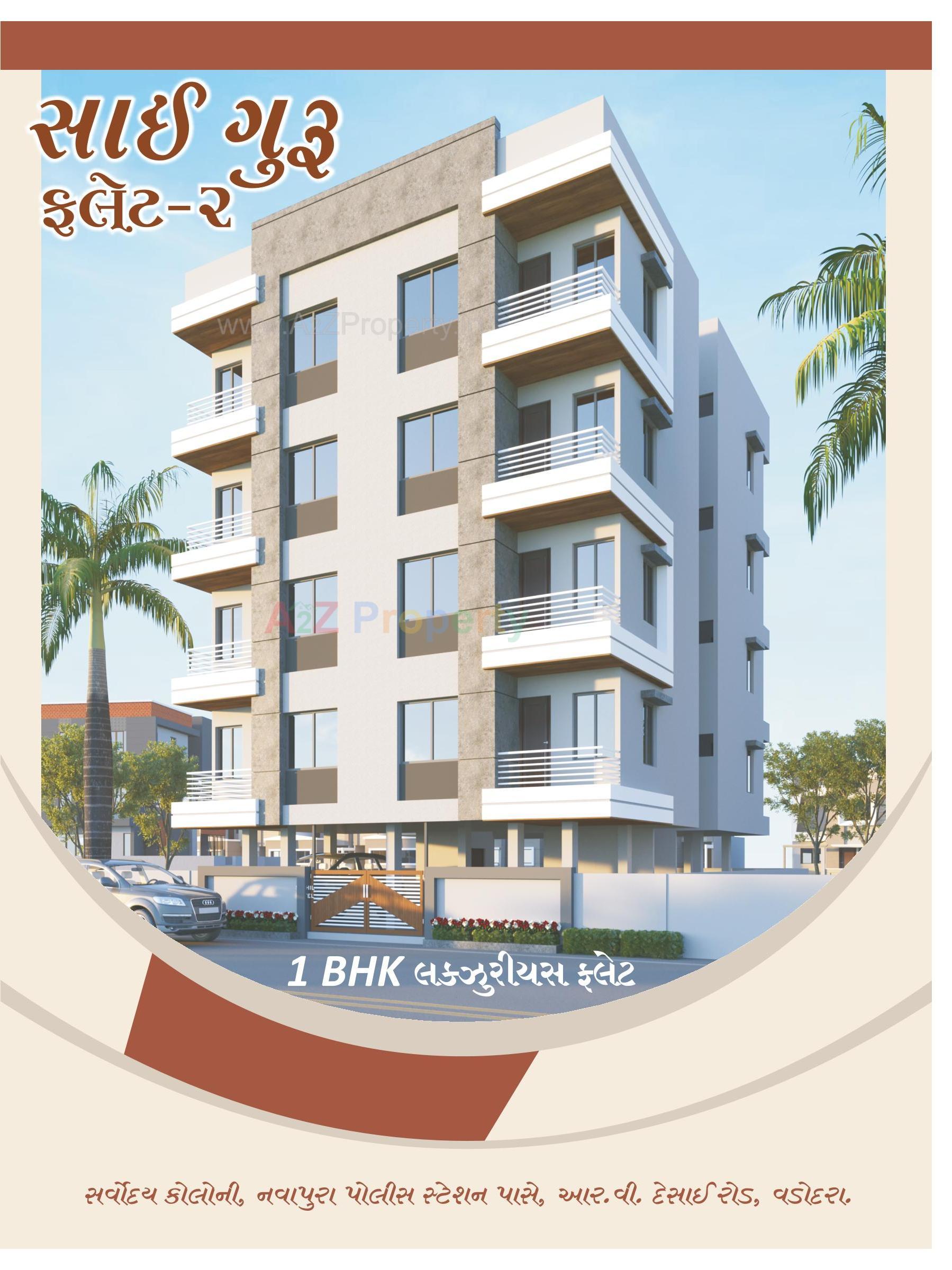 3D Elevation of real estate project Saiguru Flats located at Kasba, Vadodara, Gujarat