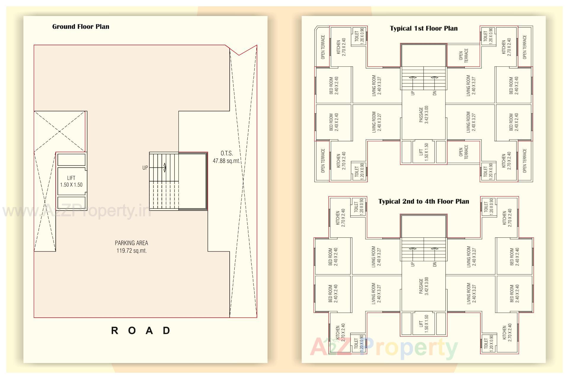 Layout of real estate project Saiguru Flats located at Kasba, Vadodara, Gujarat