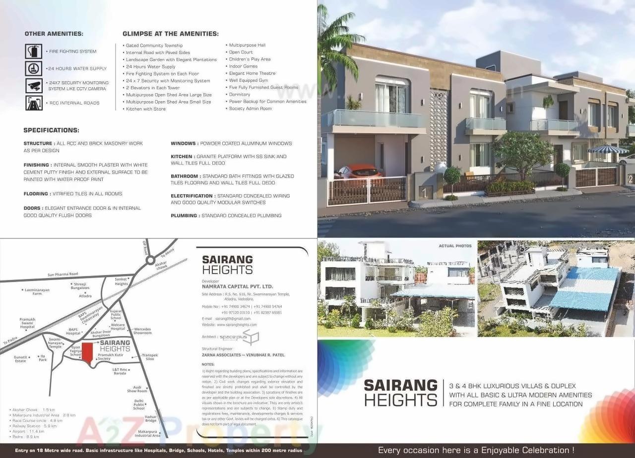  of real estate project Sairang Heights C Tower   Bungalows located at Atladara, Vadodara, Gujarat