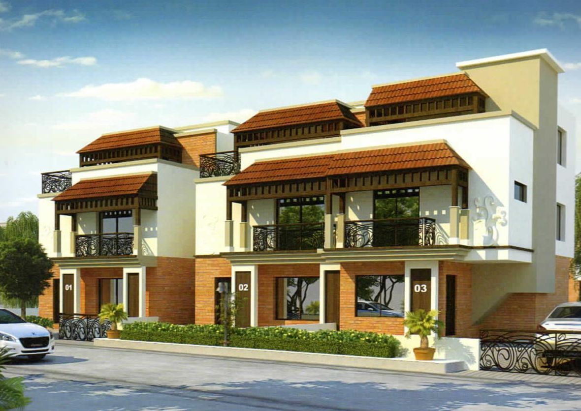 3D Elevation of real estate project Saivilla Bunglows located at Akota, Vadodara, Gujarat