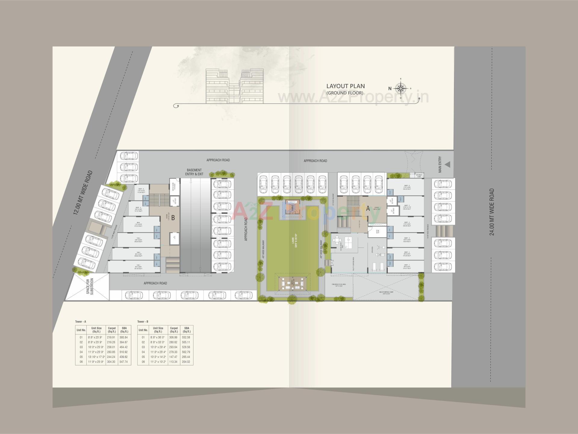 Layout of real estate project Samanvay North Park located at Ankodiya, Vadodara, Gujarat
