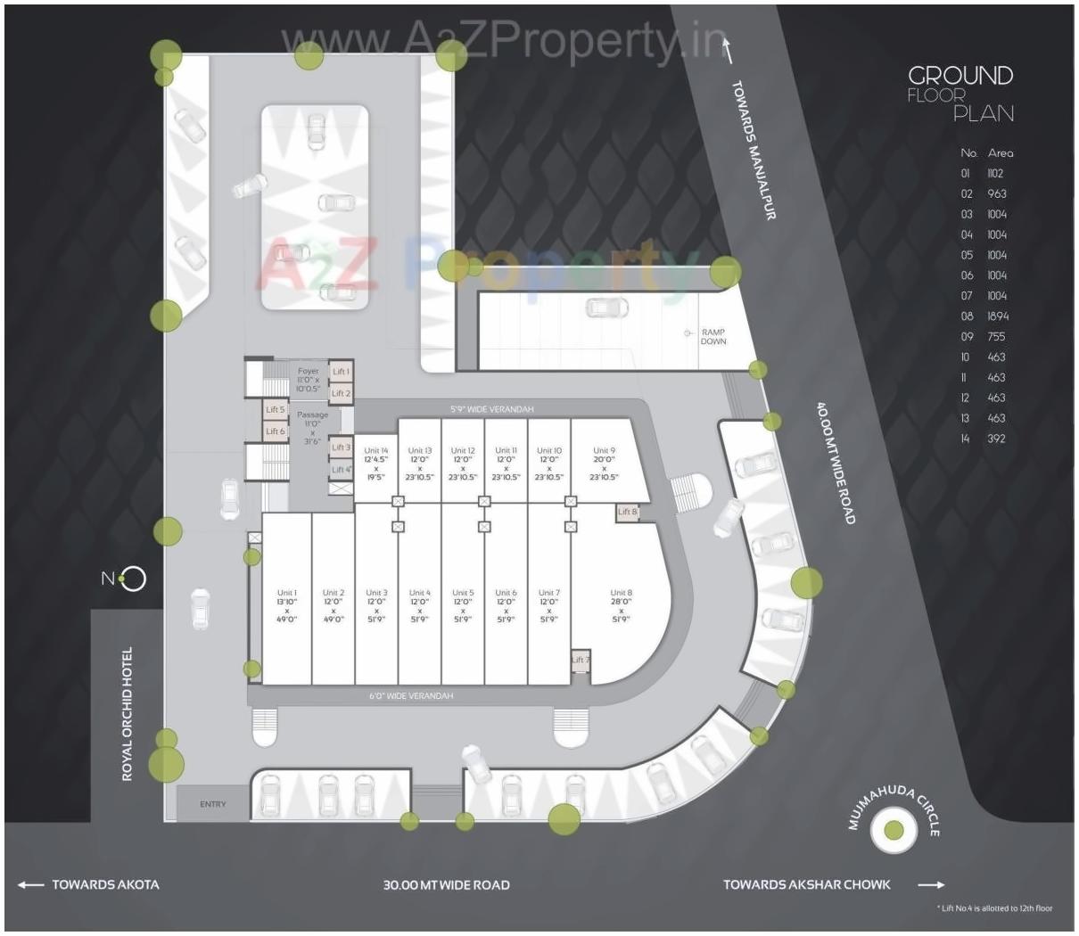 Layout of real estate project Samanvay Silver located at Akota, Vadodara, Gujarat