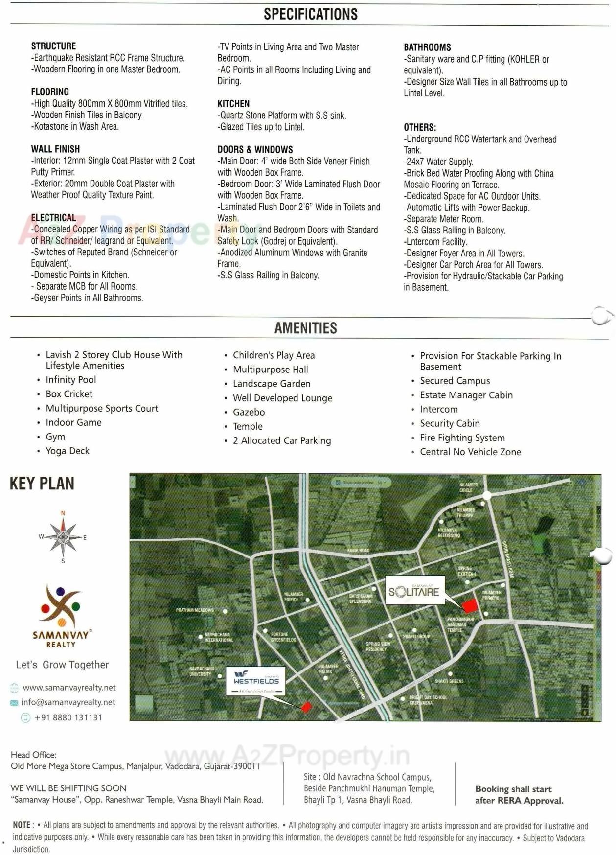  of real estate project Samanvay Solitaire located at Bhayli, Vadodara, Gujarat