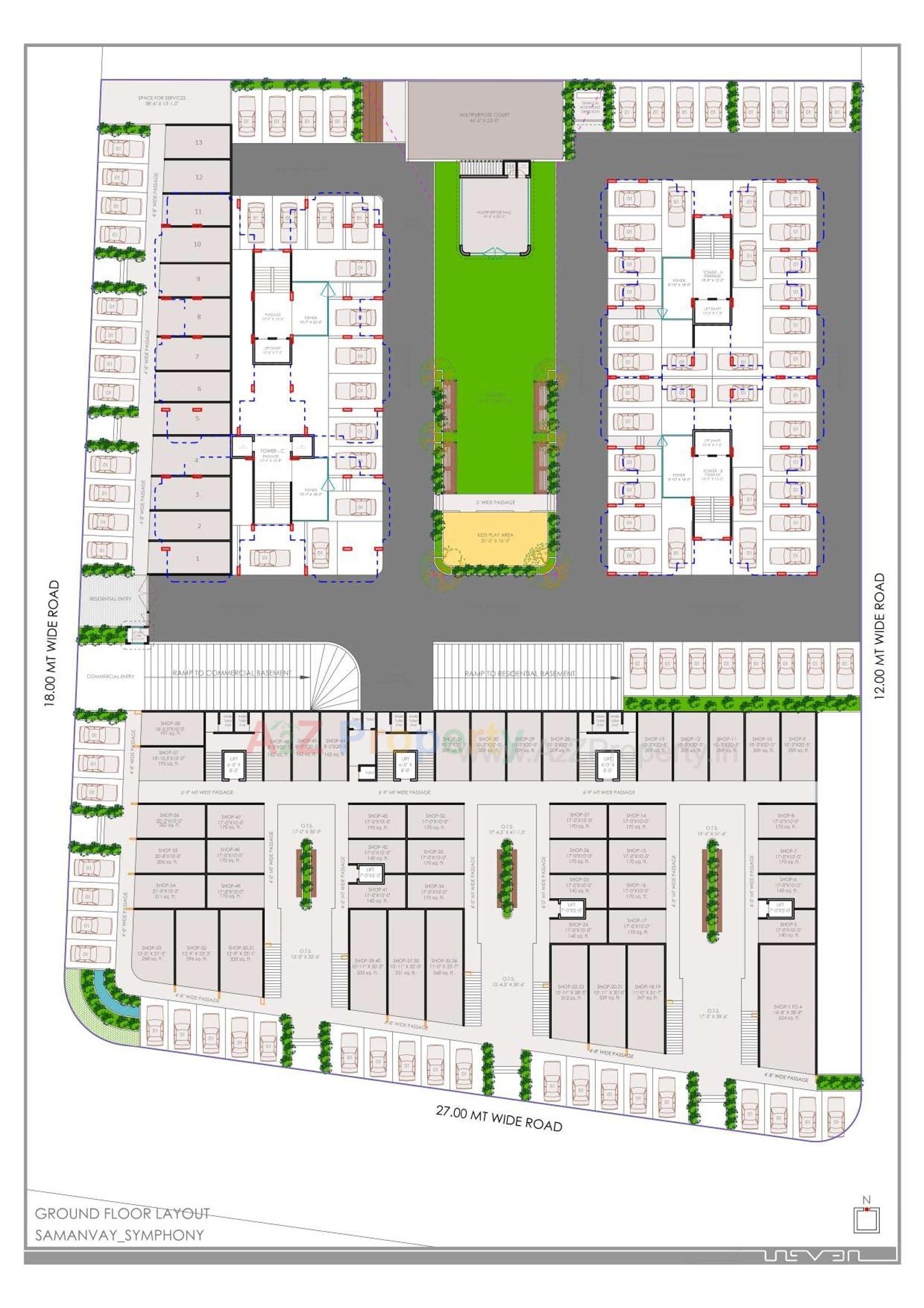 Layout of real estate project Samanvay Symphony located at Bapod, Vadodara, Gujarat