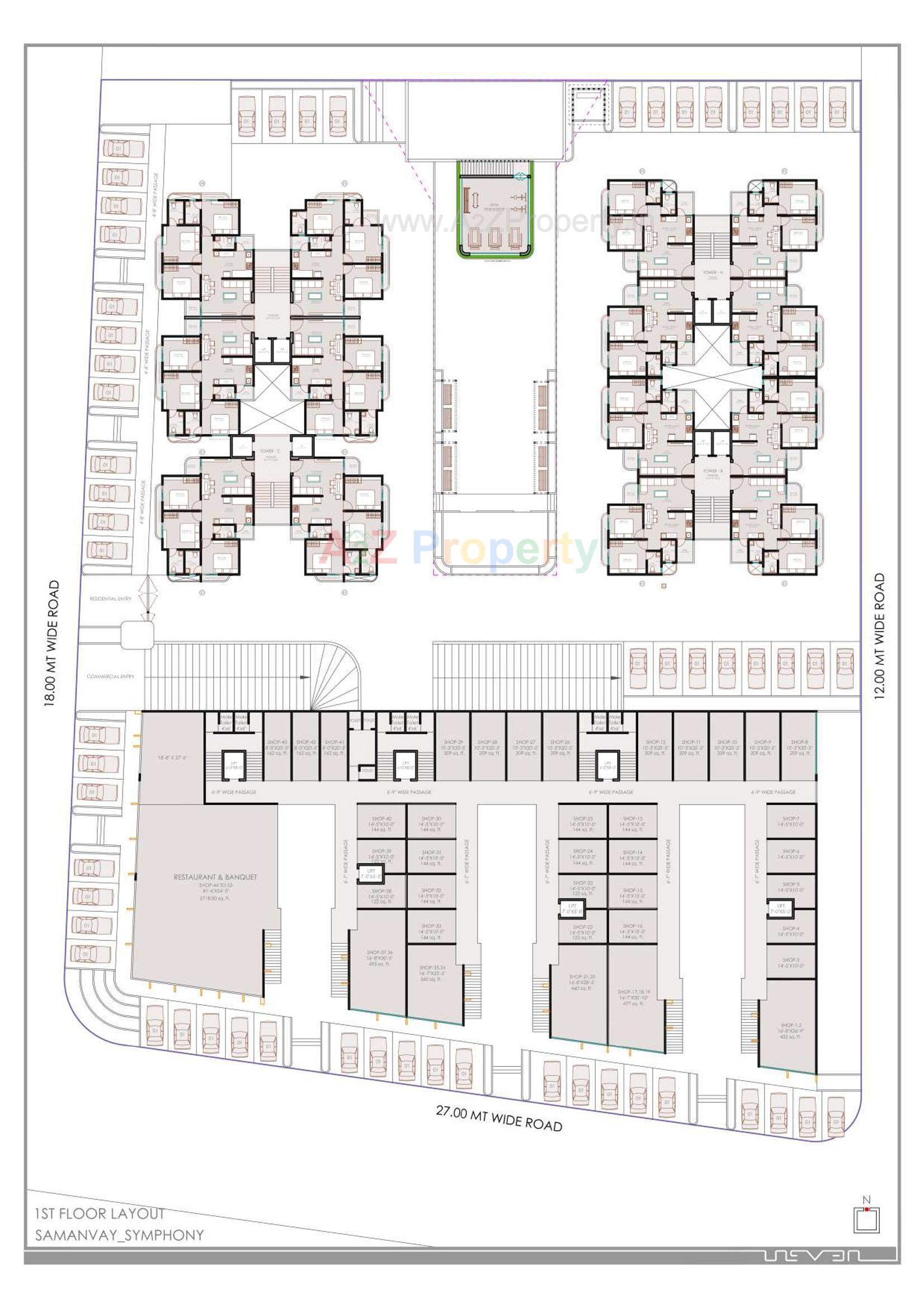 Layout of real estate project Samanvay Symphony located at Bapod, Vadodara, Gujarat