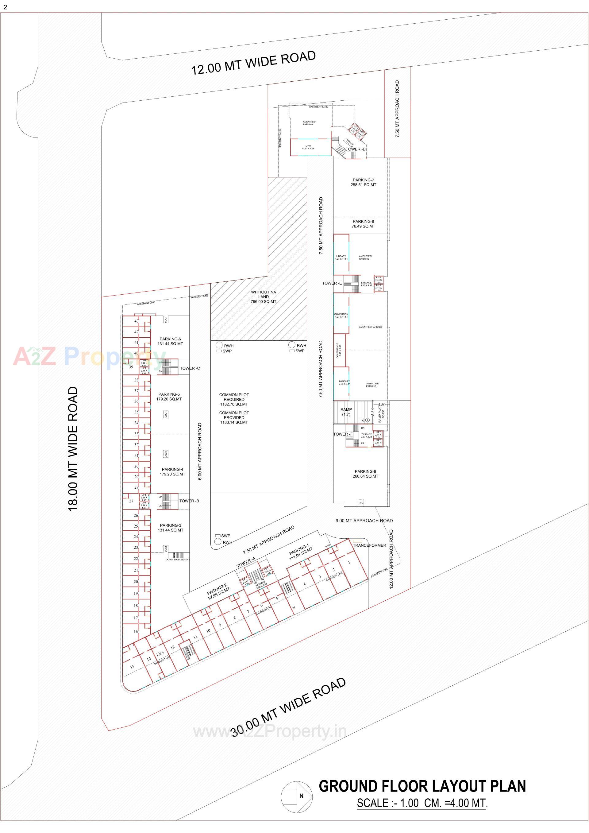 Layout of real estate project Samanvay Westbank located at Sevasi, Vadodara, Gujarat