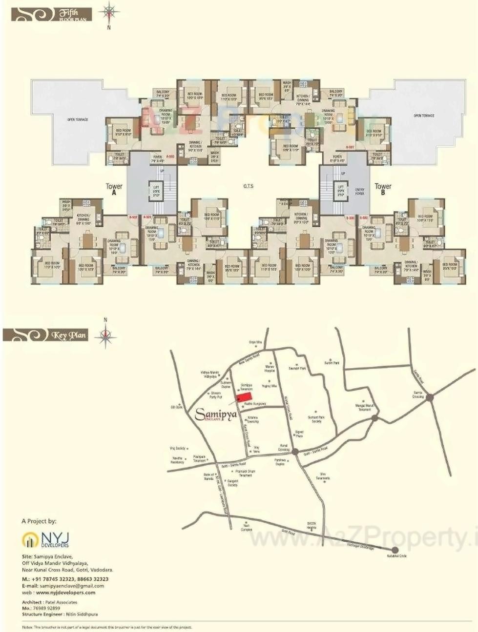 Layout of real estate project Samipya Enclave located at Gotri, Vadodara, Gujarat