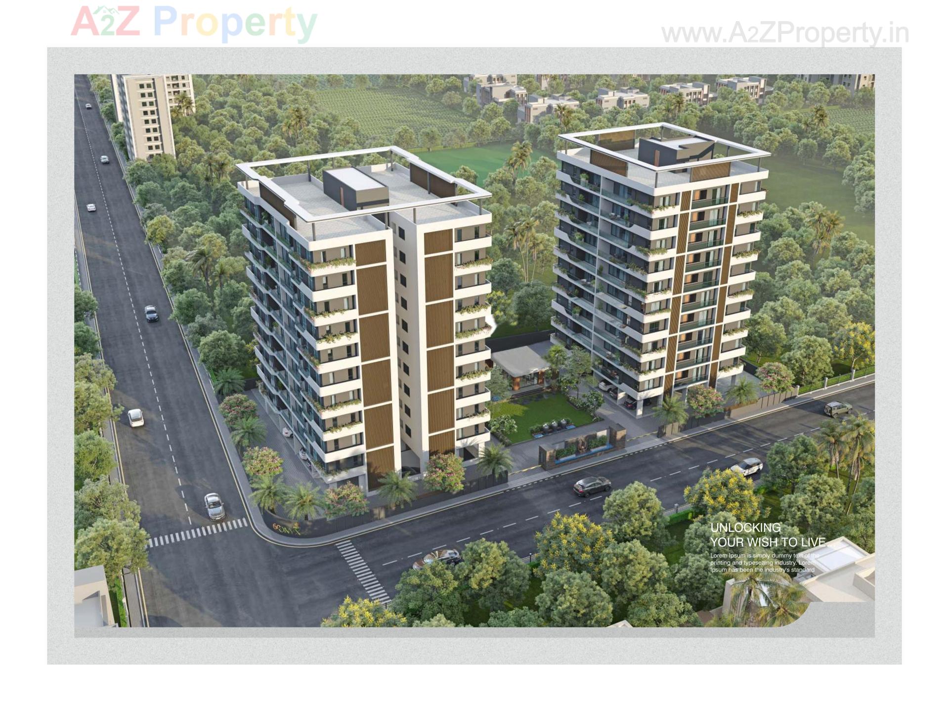 3D Elevation of real estate project Samruddhi 60 Onyx located at Gotri, Vadodara, Gujarat