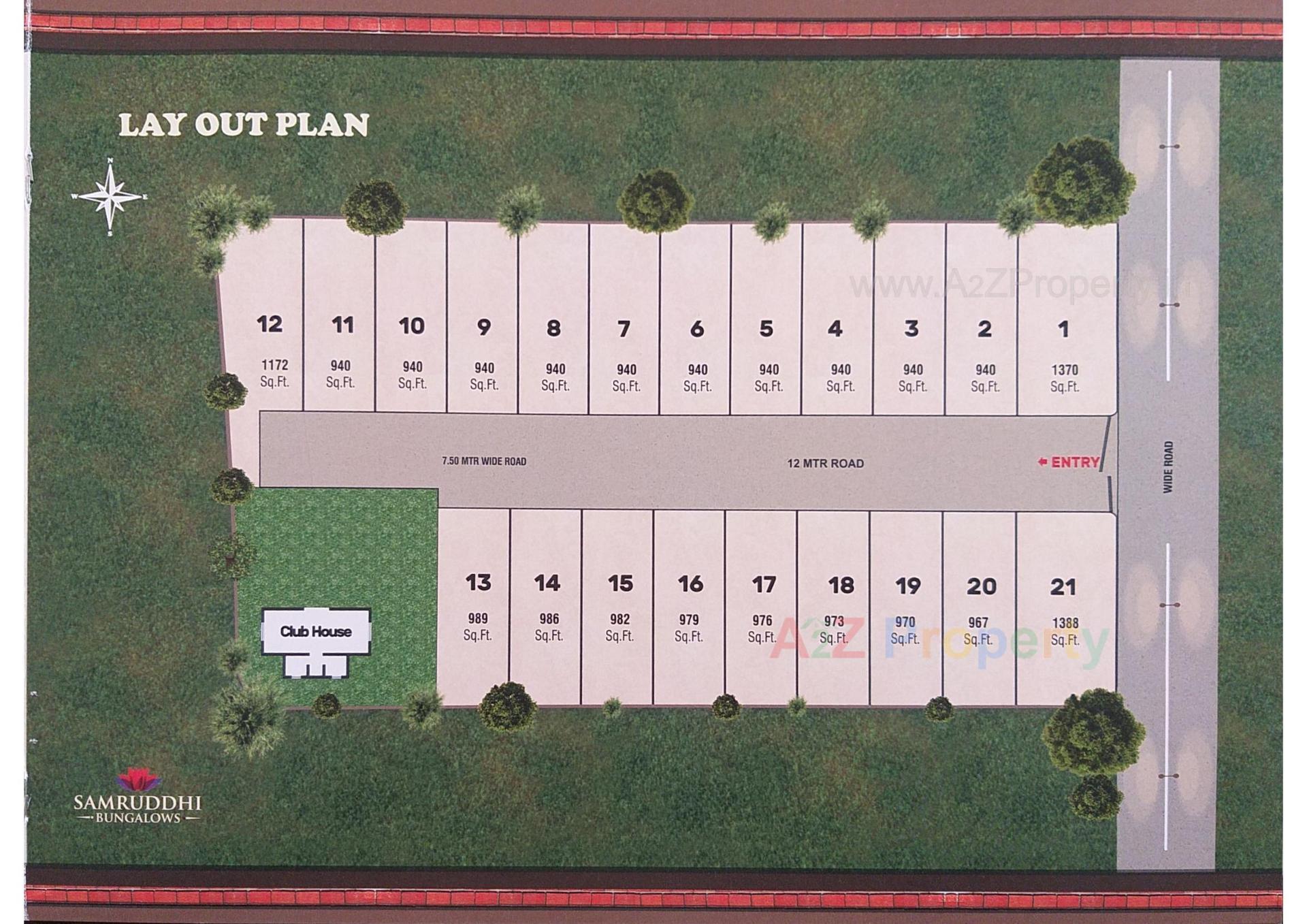 Layout of real estate project Samruddhi Bungalows located at Vadodara, Vadodara, Gujarat