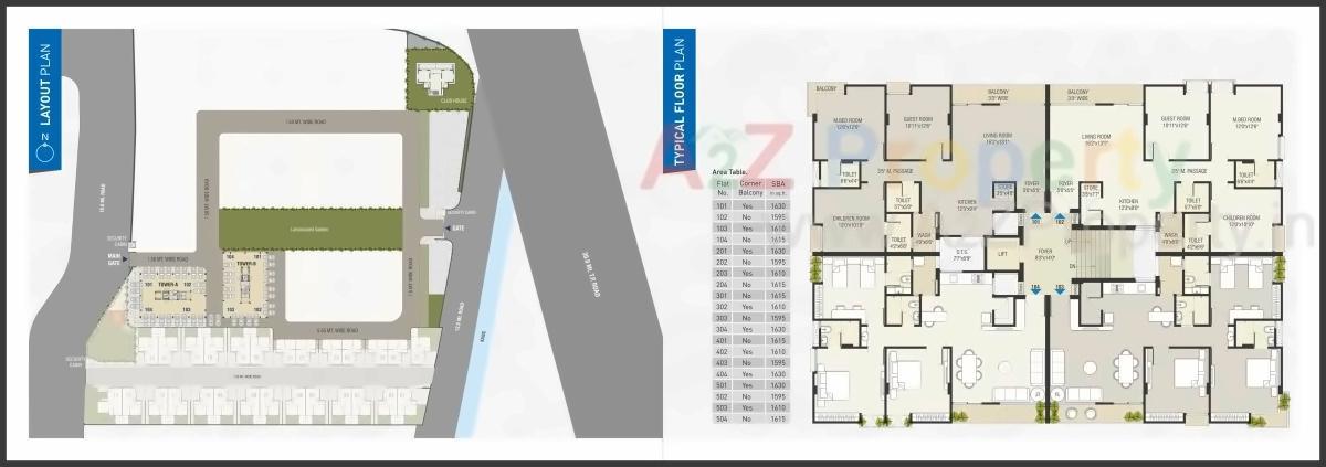 Layout of real estate project Samyag Apartments located at Bill, Vadodara, Gujarat