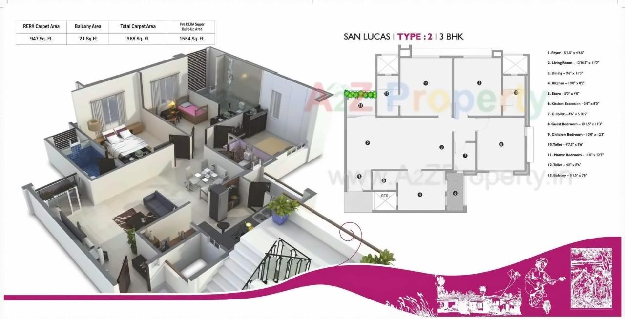Layout of real estate project San Lucas located at Bhayli, Vadodara, Gujarat