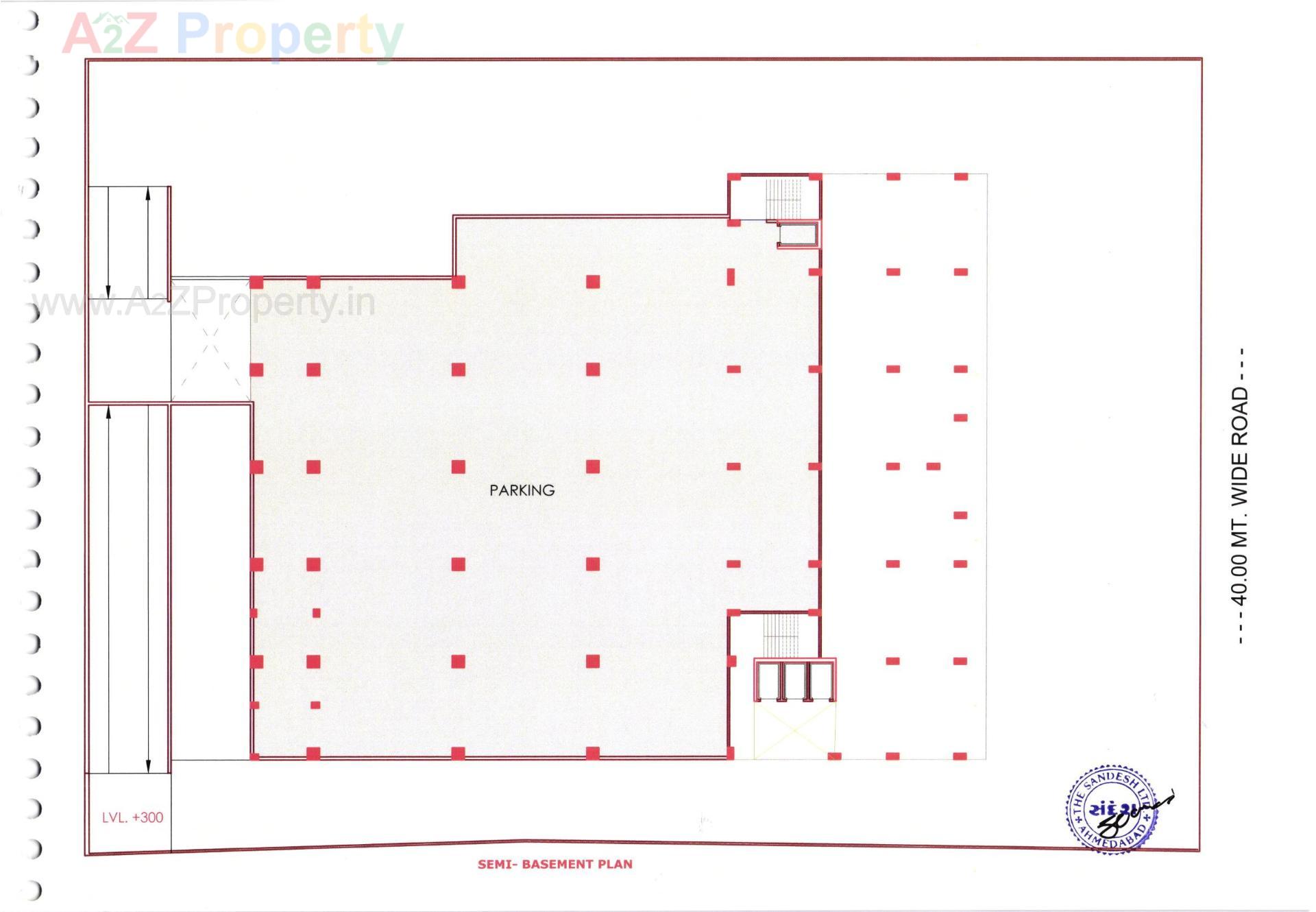 Layout of real estate project Sandesh Bhavan located at Nagarwada, Vadodara, Gujarat