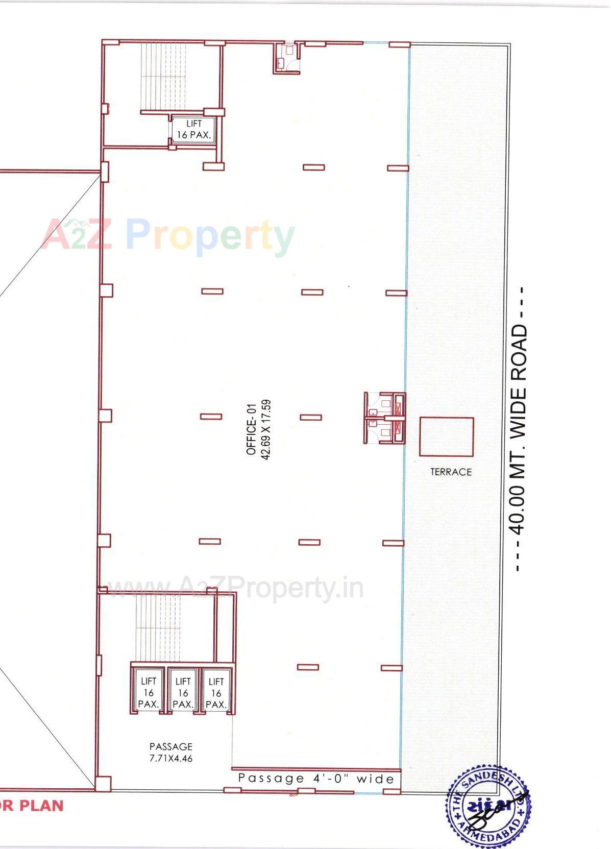 Layout of real estate project Sandesh Bhavan located at Nagarwada, Vadodara, Gujarat