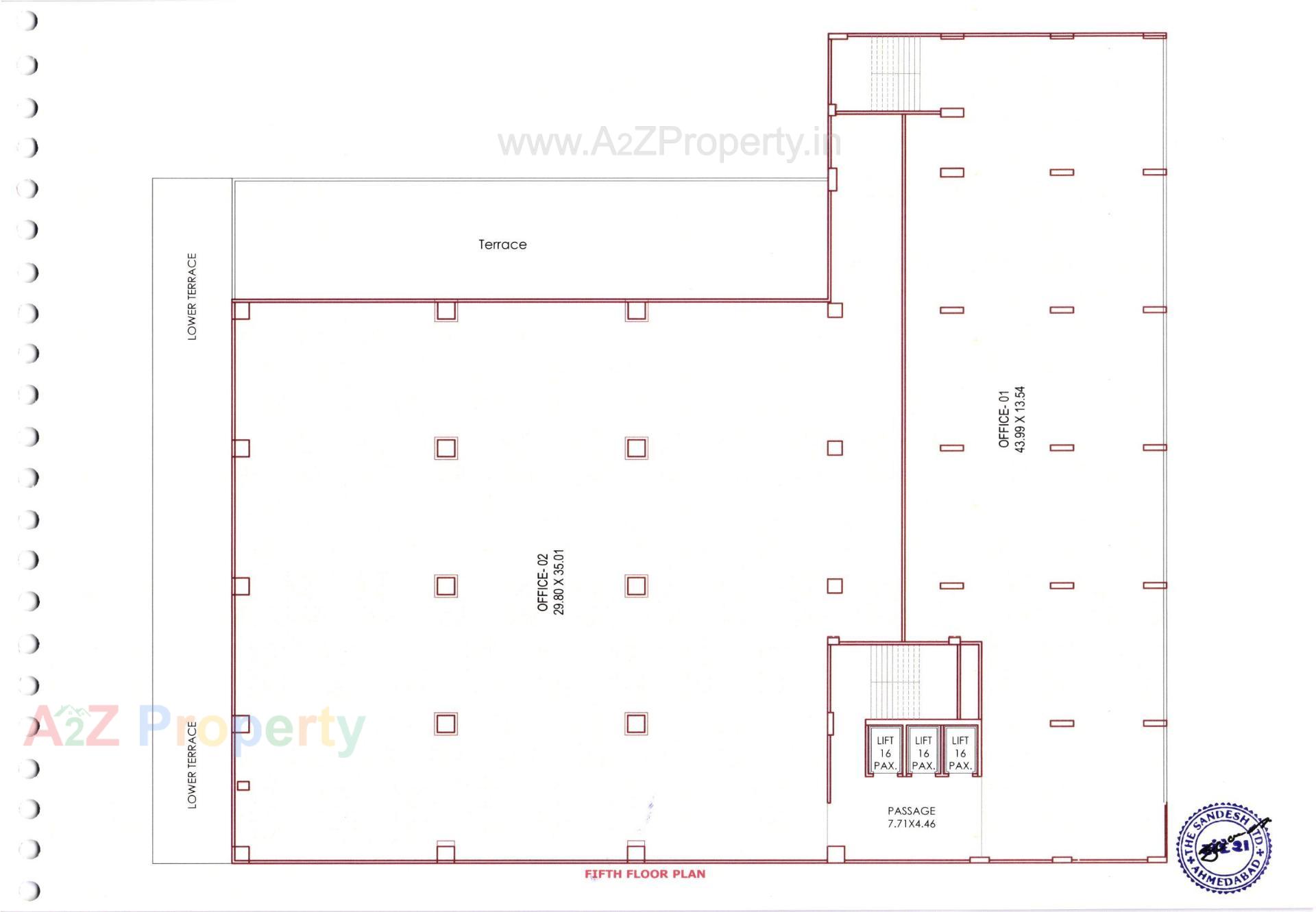 Layout of real estate project Sandesh Bhavan located at Nagarwada, Vadodara, Gujarat