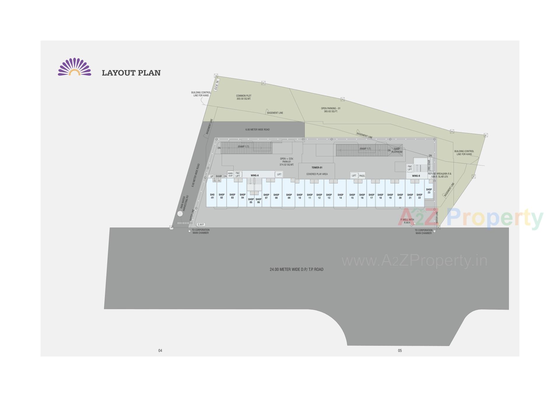 Layout of real estate project Sanidhya Aster located at Bill, Vadodara, Gujarat