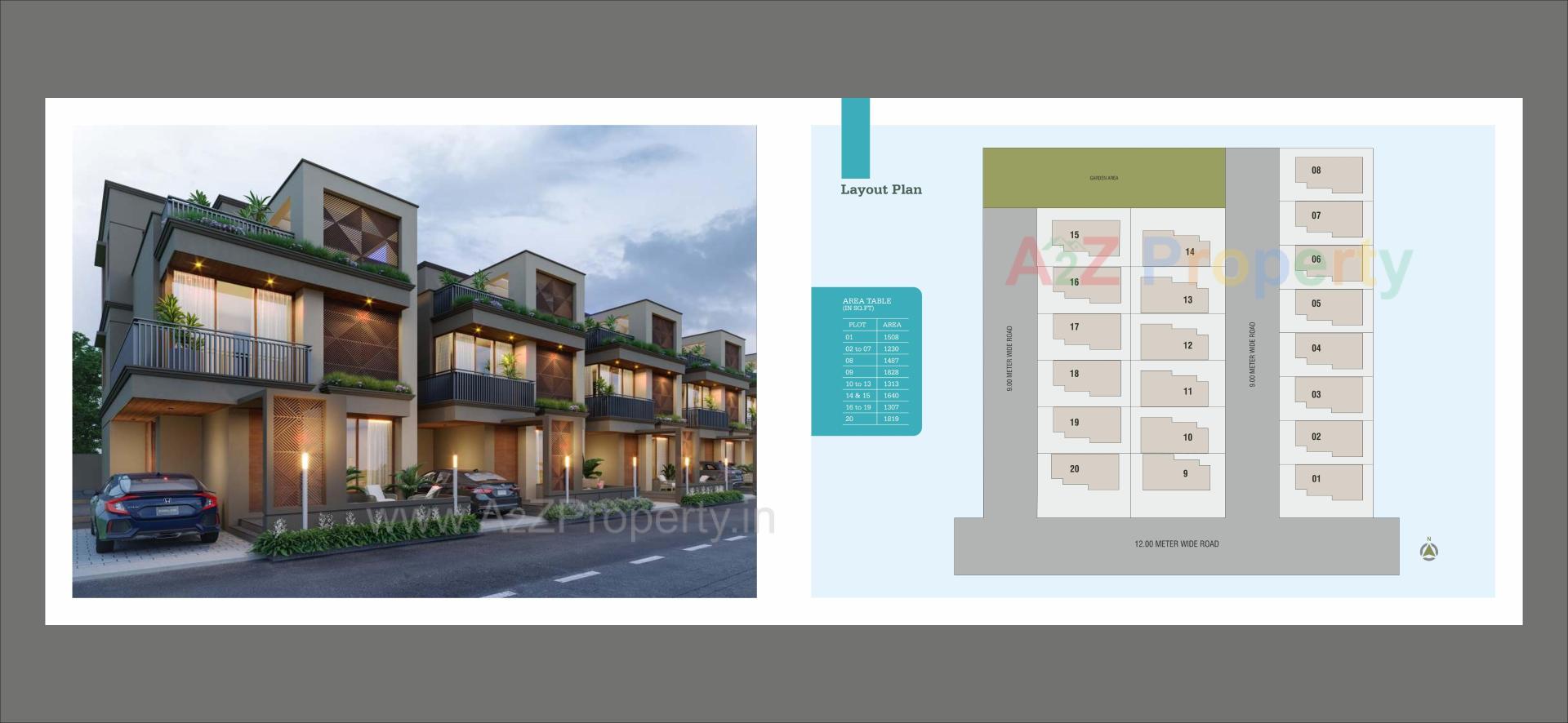 Layout of real estate project Sanidhya Tranquil located at Chhani, Vadodara, Gujarat