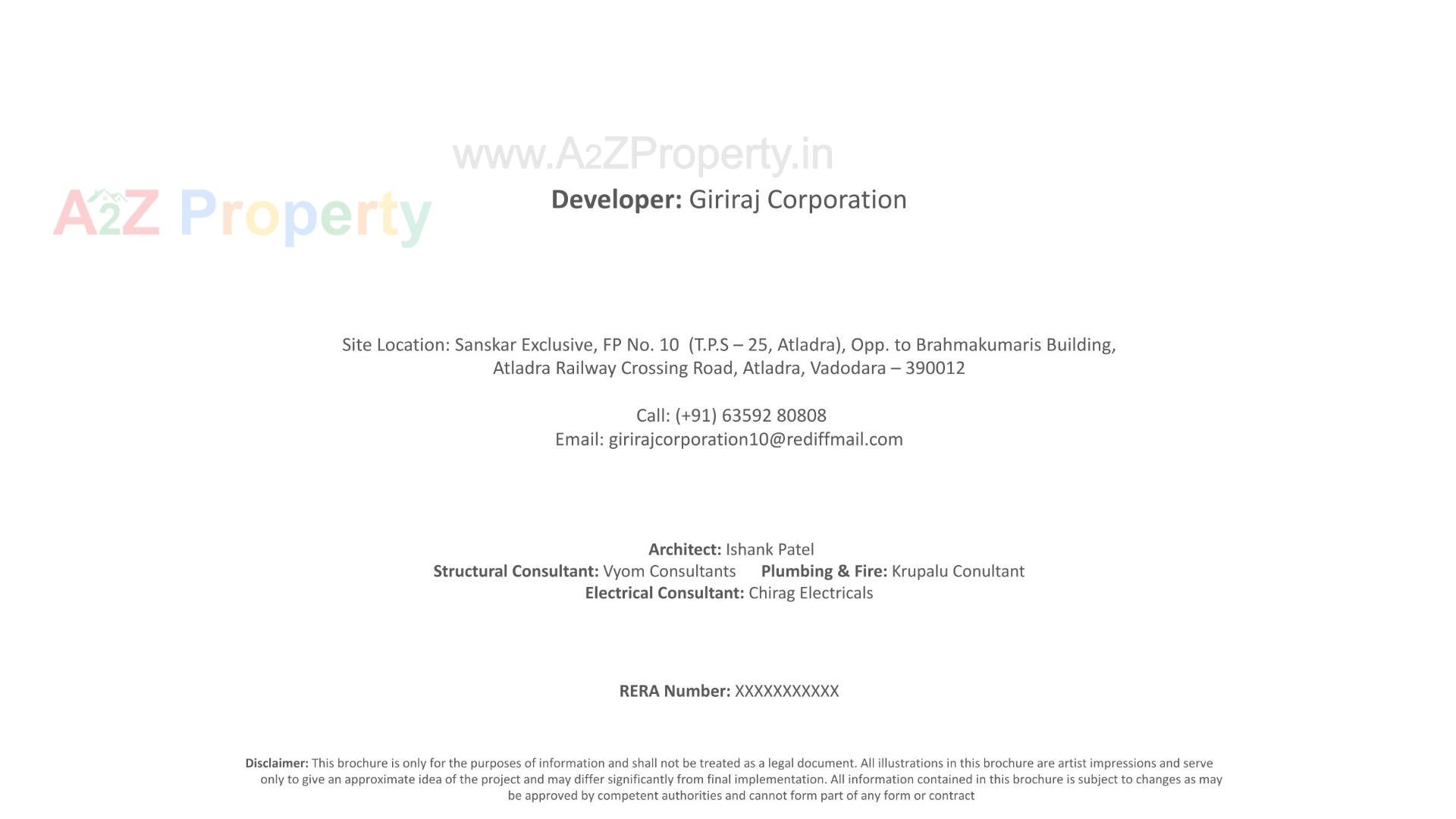  of real estate project Sanskar Exclusive located at Atladara, Vadodara, Gujarat