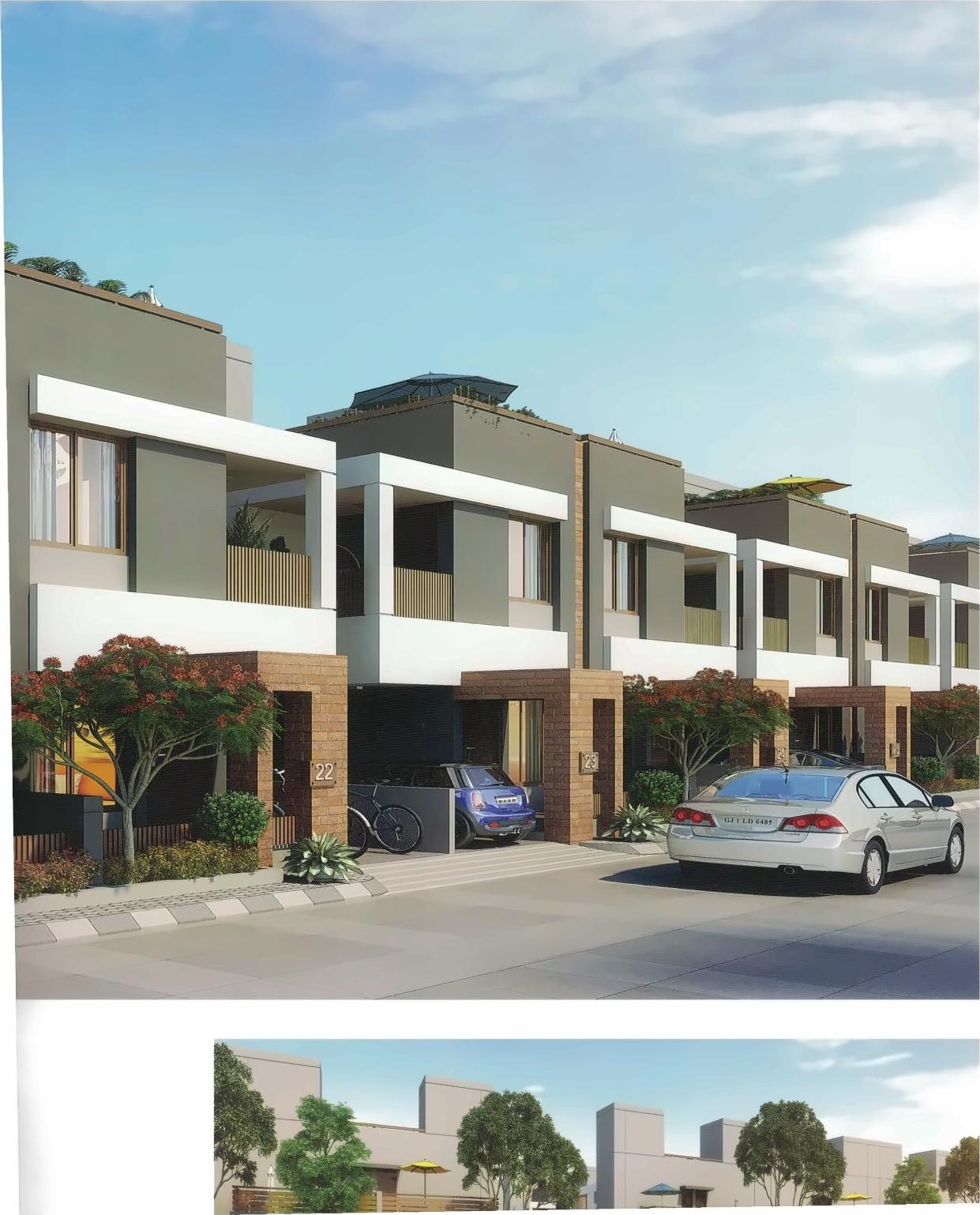 3D Elevation of real estate project Sanskruti Aangan located at Bill, Vadodara, Gujarat