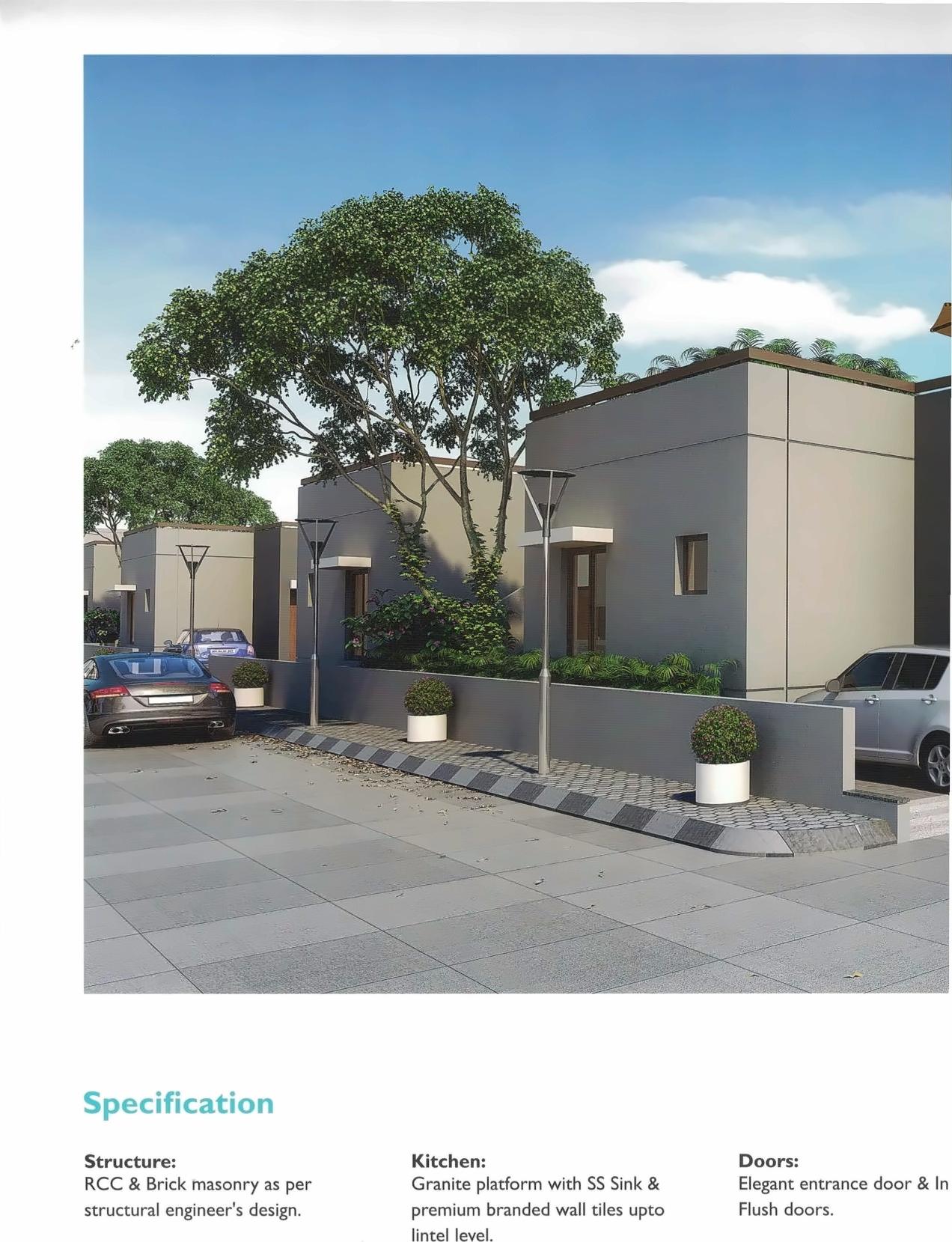 3D Elevation of real estate project Sanskruti Aangan located at Bill, Vadodara, Gujarat