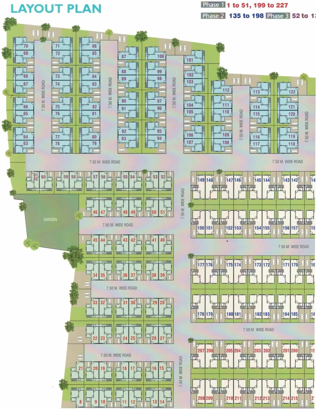 Layout of real estate project Sanskruti Aangan located at Bill, Vadodara, Gujarat