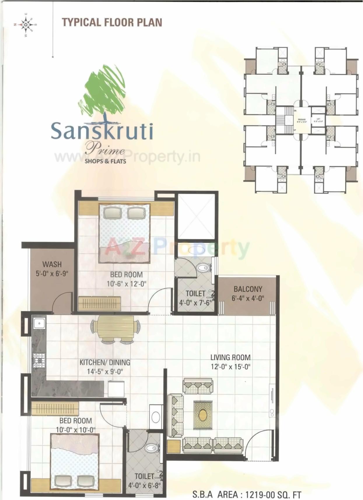 Layout of real estate project Sanskruti Prime located at Bill, Vadodara, Gujarat