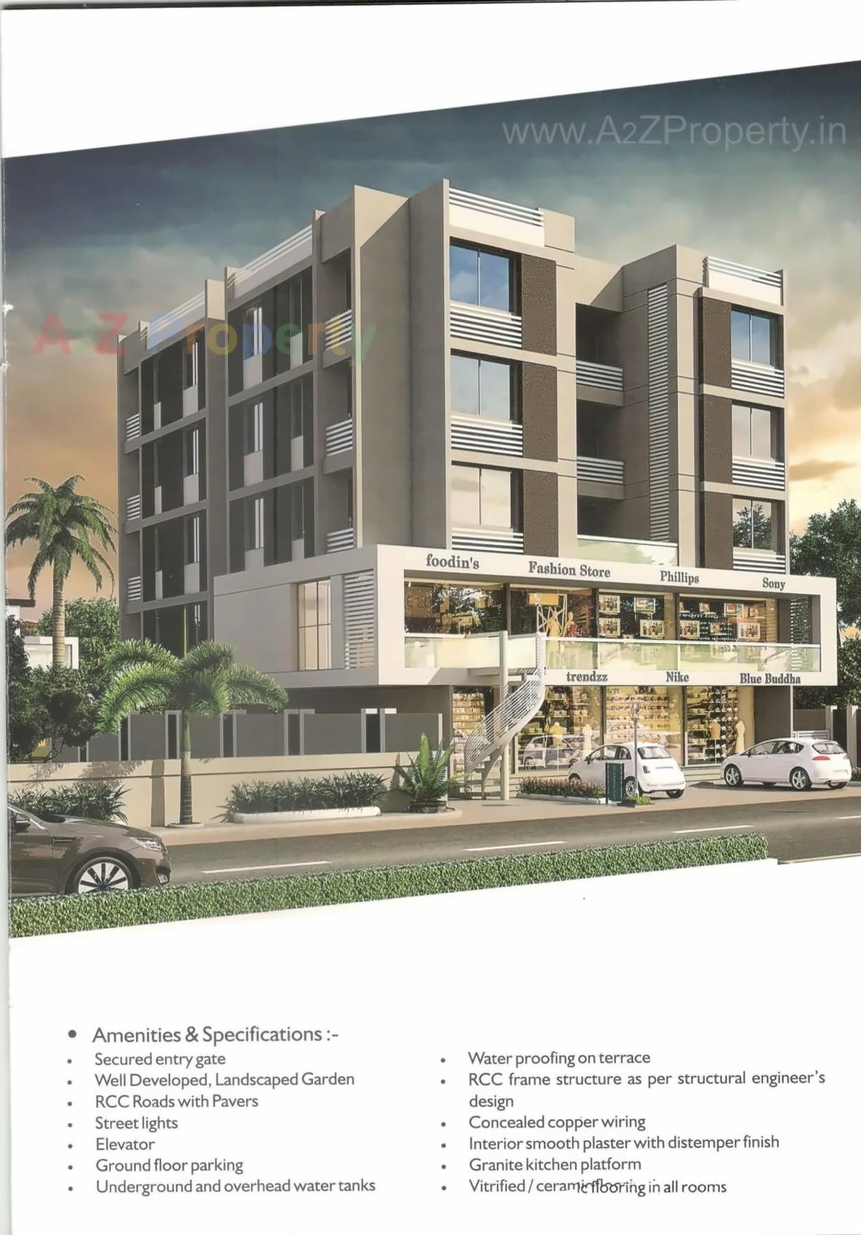 3D Elevation of real estate project Sanskruti Prime located at Bill, Vadodara, Gujarat