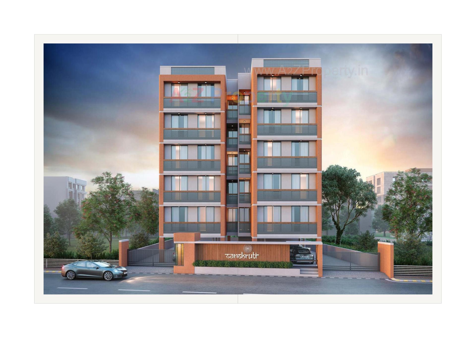 3D Elevation of real estate project Sanskruti located at Manjalpur, Vadodara, Gujarat