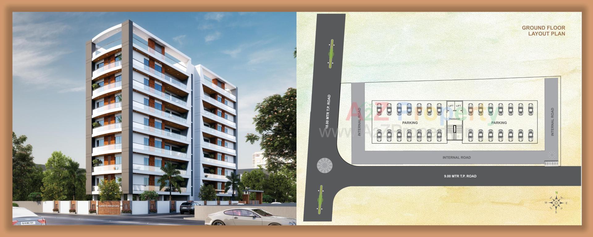 Layout of real estate project Santdarshan located at Bapod, Vadodara, Gujarat