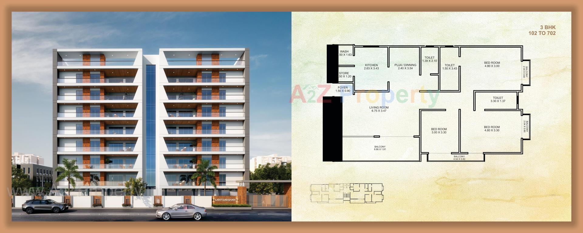 Layout of real estate project Santdarshan located at Bapod, Vadodara, Gujarat