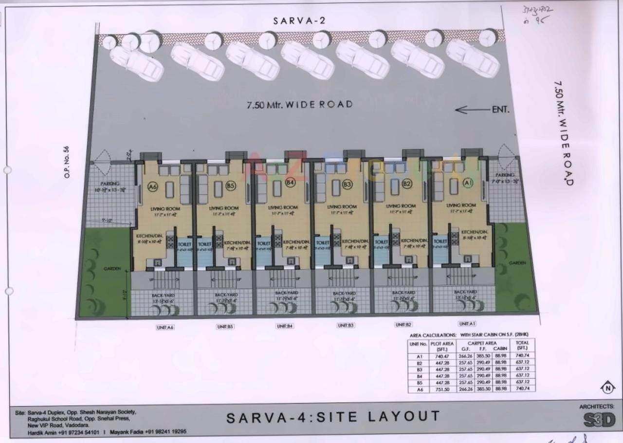 Layout of real estate project Sarva located at Savad, Vadodara, Gujarat
