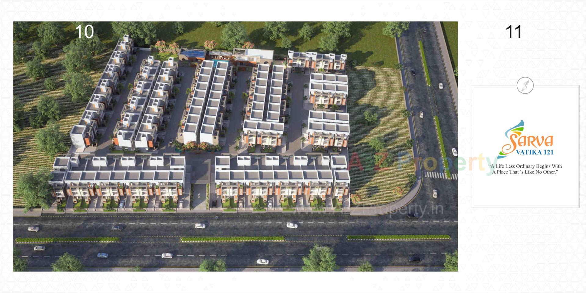 3D Elevation of real estate project Sarva Vatika located at Vaghodia, Vadodara, Gujarat