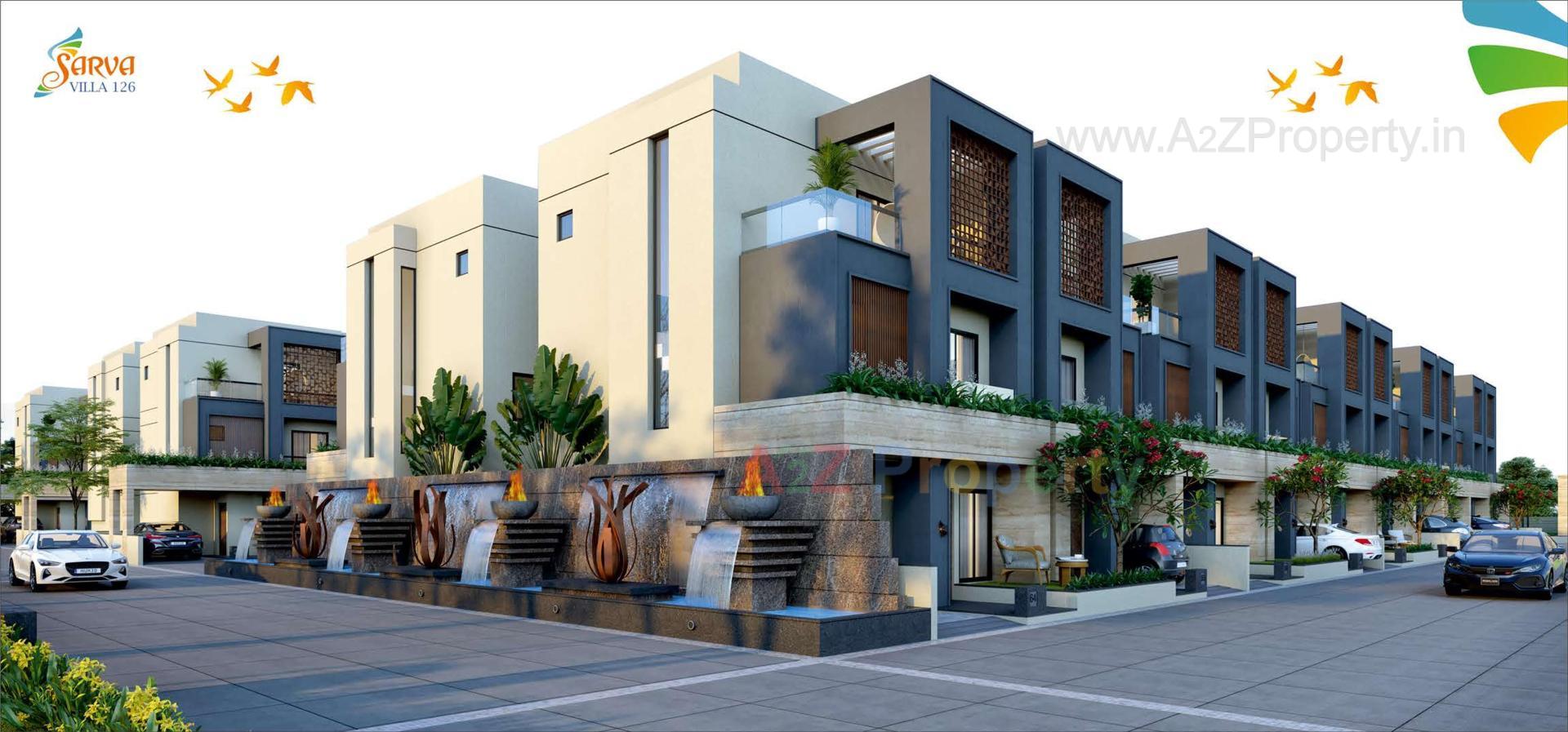 3D Elevation of real estate project Sarva Villa 1 located at Ankhol, Vadodara, Gujarat