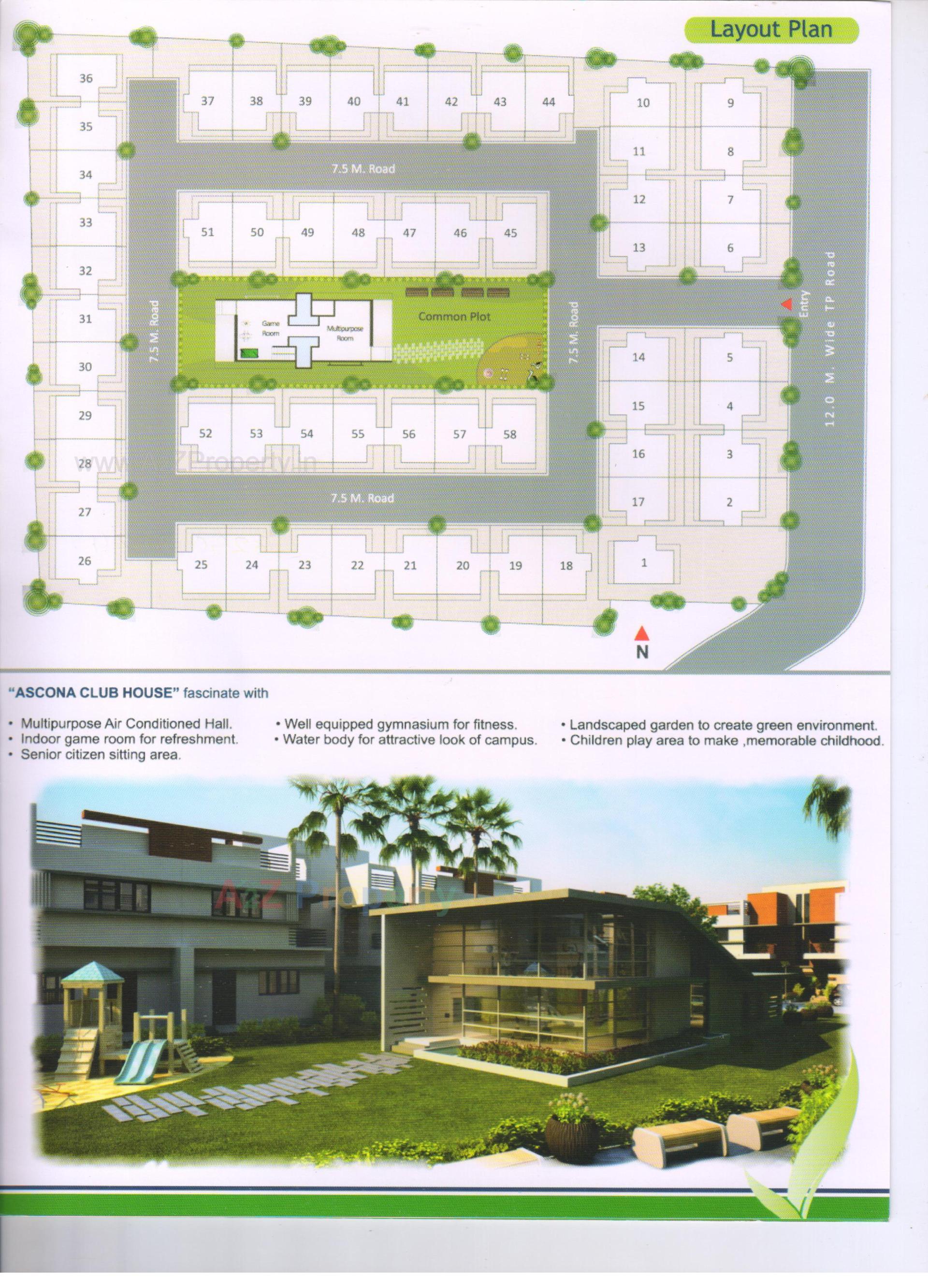 Layout of real estate project Sarvam Ascona located at Jambuva, Vadodara, Gujarat