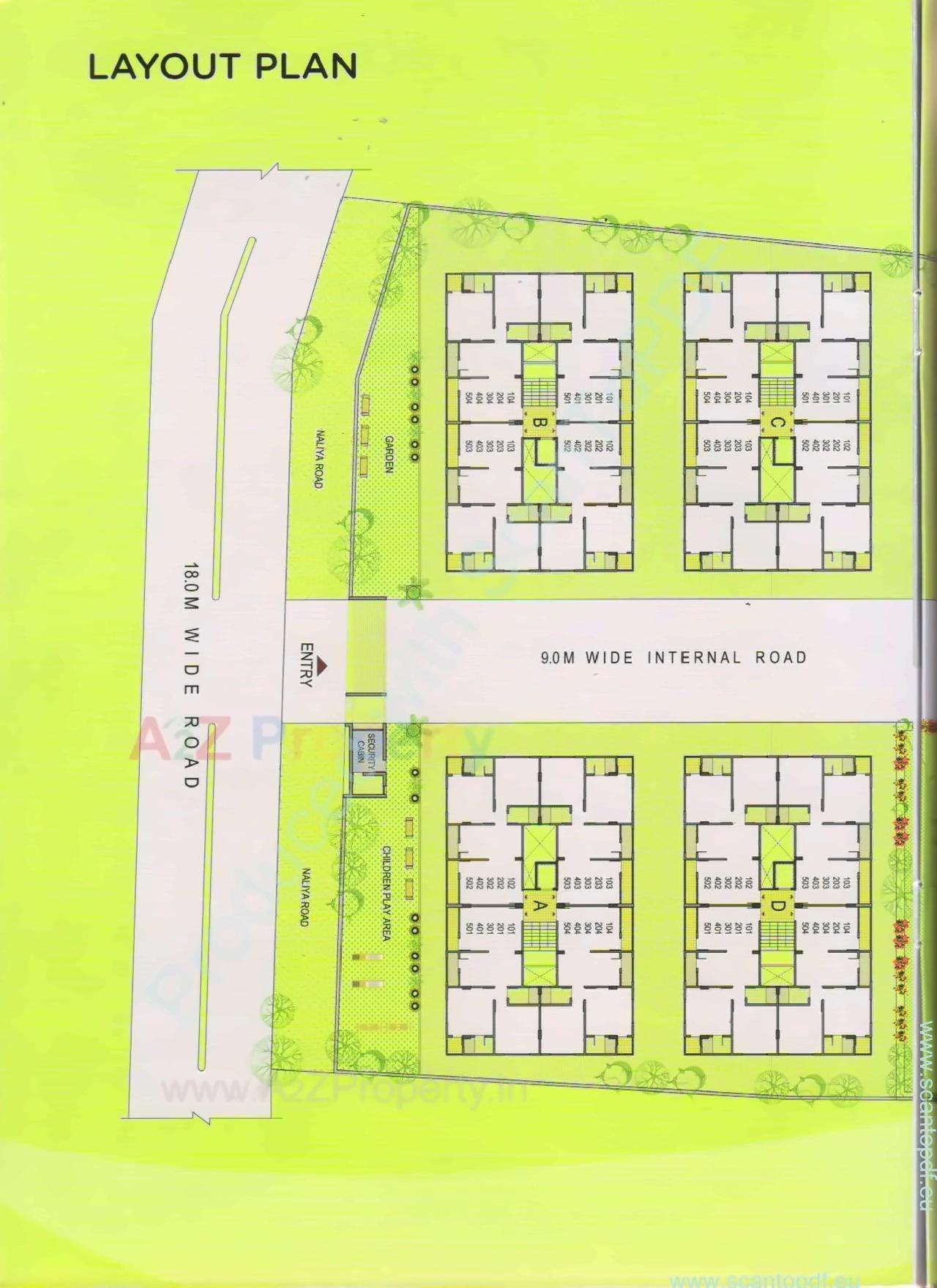 Layout of real estate project Satva Prime (block A   G) located at Chhani, Vadodara, Gujarat