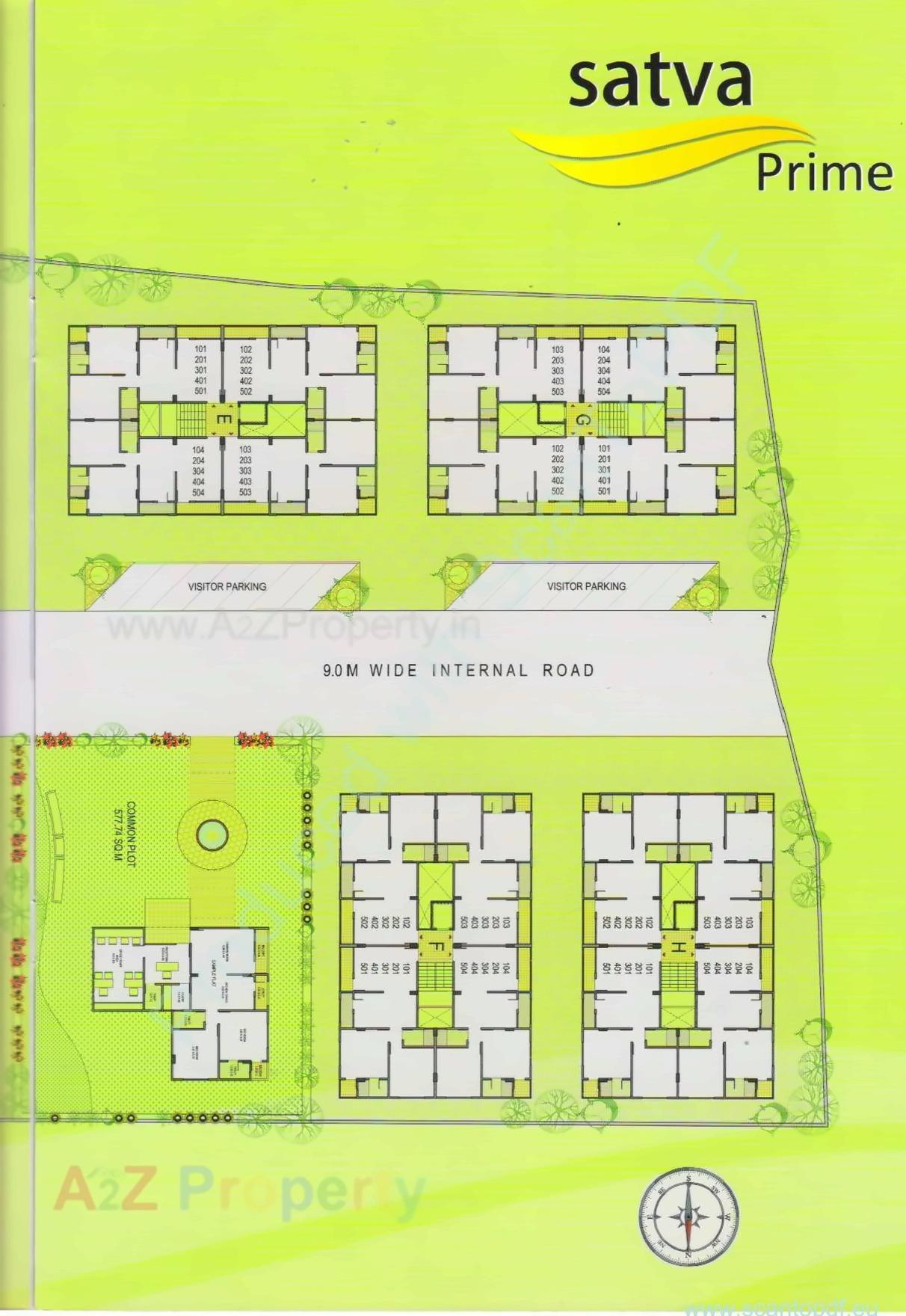 Layout of real estate project Satva Prime (block A   G) located at Chhani, Vadodara, Gujarat