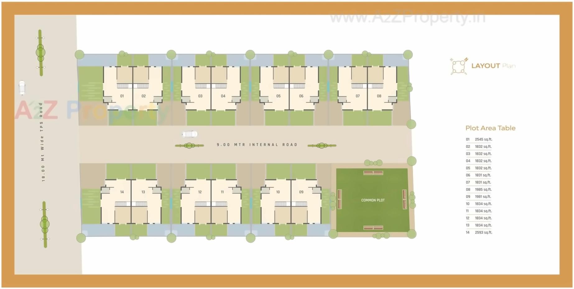 Layout of real estate project Satva Villa located at Chhani, Vadodara, Gujarat