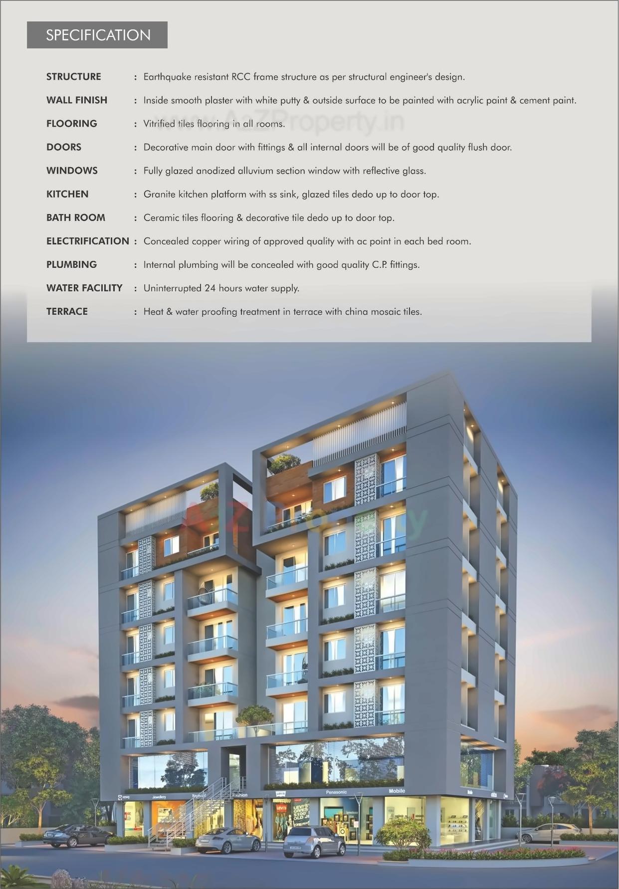 3D Elevation of real estate project Satyam Exotica Resicom located at Chhani, Vadodara, Gujarat