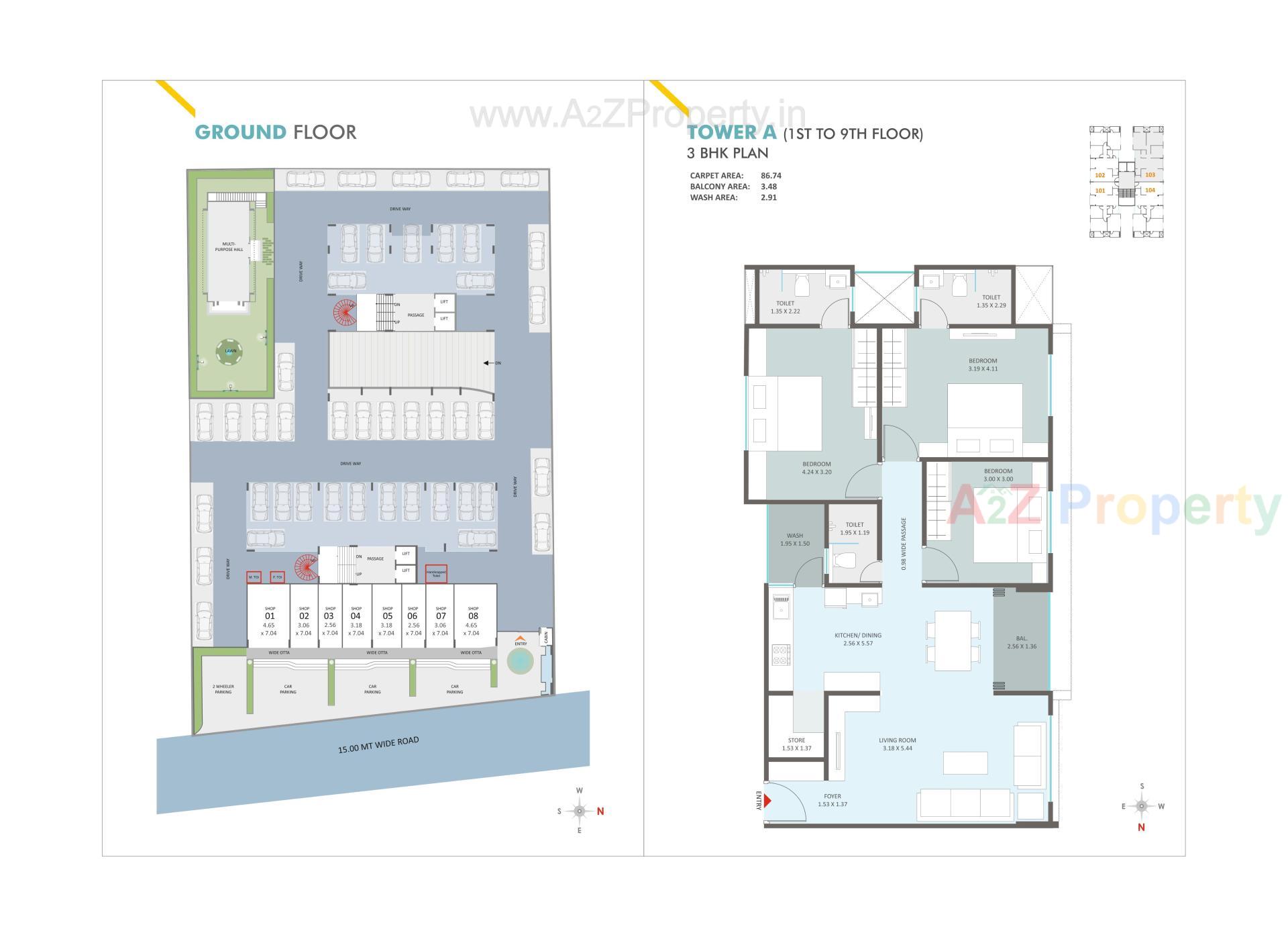 Layout of real estate project Seasons Skyline located at Bhayli, Vadodara, Gujarat