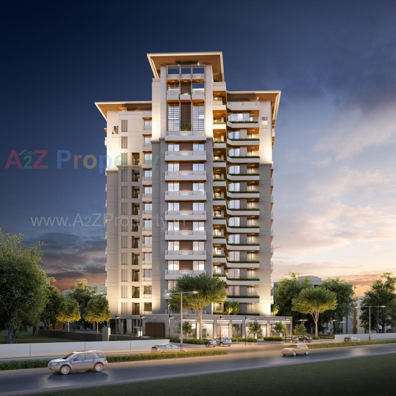 3D Elevation of real estate project Serene Signatures located at Bhayli, Vadodara, Gujarat