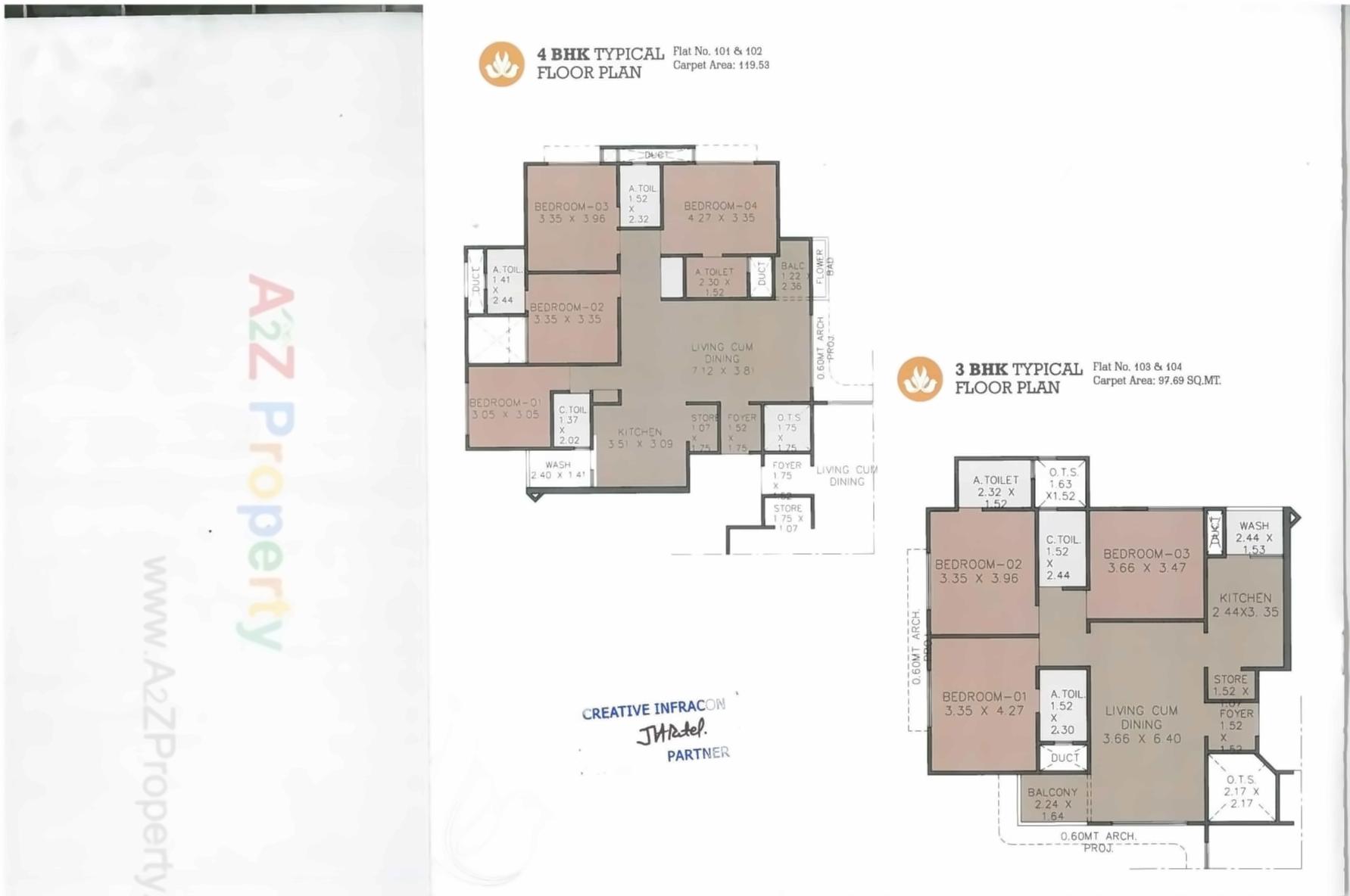 Layout of real estate project Serene Signatures located at Bhayli, Vadodara, Gujarat