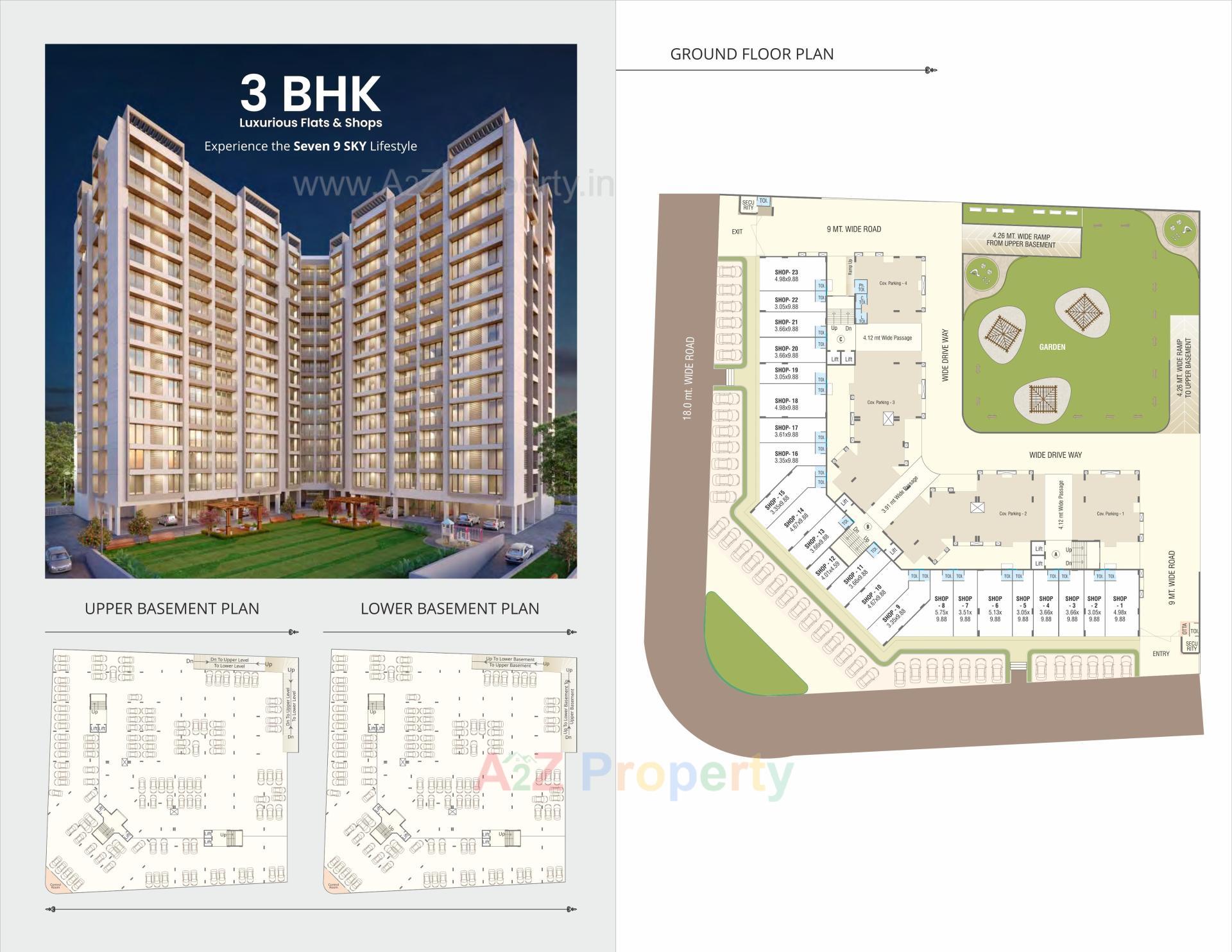 Layout of real estate project Seven 9 Sky located at Chhani, Vadodara, Gujarat