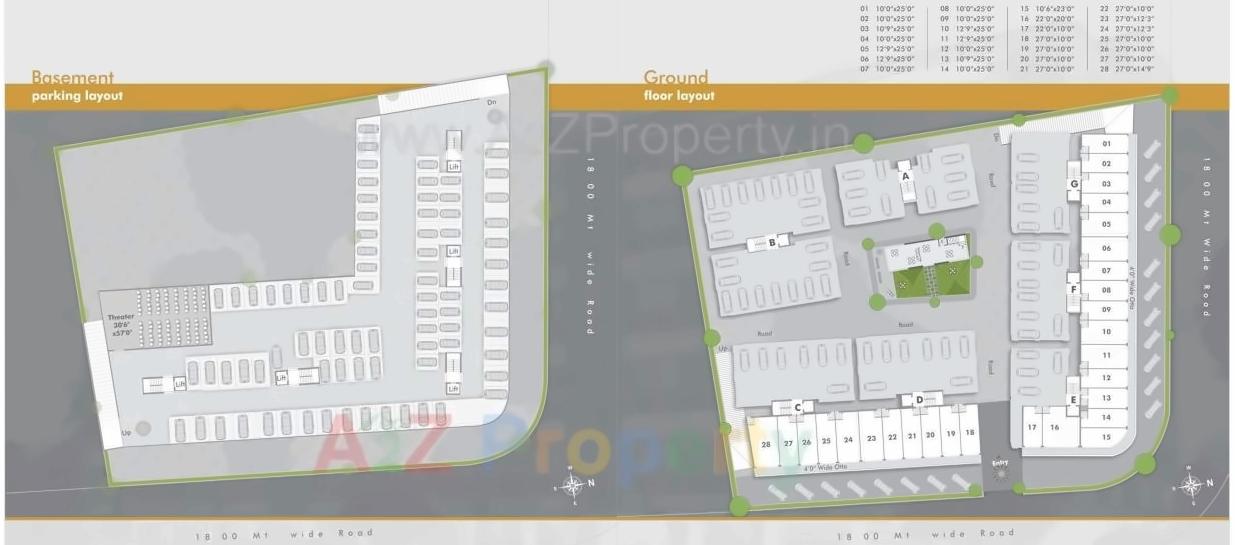 Layout of real estate project Seven located at Chhani, Vadodara, Gujarat