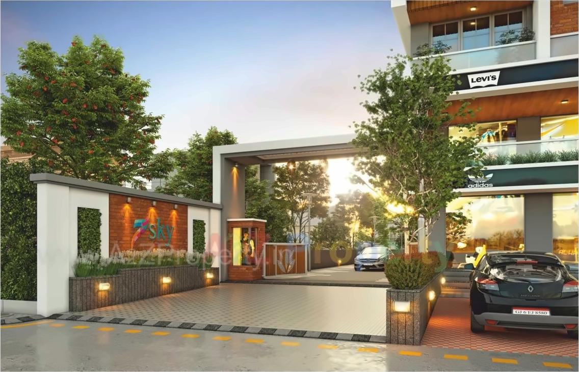 3D Elevation of real estate project Seven Sky located at Harni, Vadodara, Gujarat